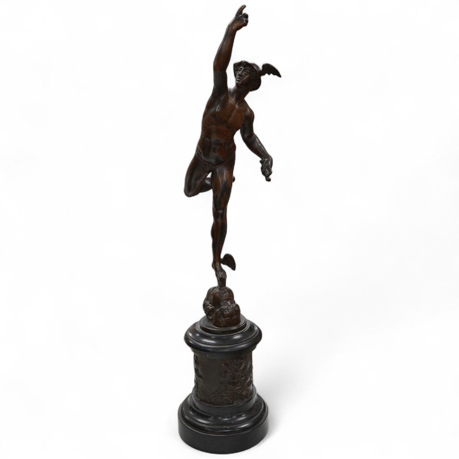 After Giambologna (Flemish 1529-1608), a 20th century bronze of Mercury, 66cm